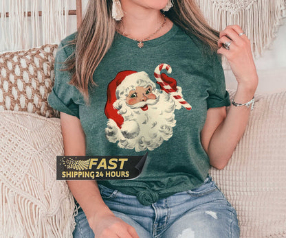 Cheerful Santa Tshirt, Santa Tshirt, Christmas Shirt, Christmas Gifts, Tshirt, Christmas Gift, Christmas Tshirt, Santa Claus Shirt