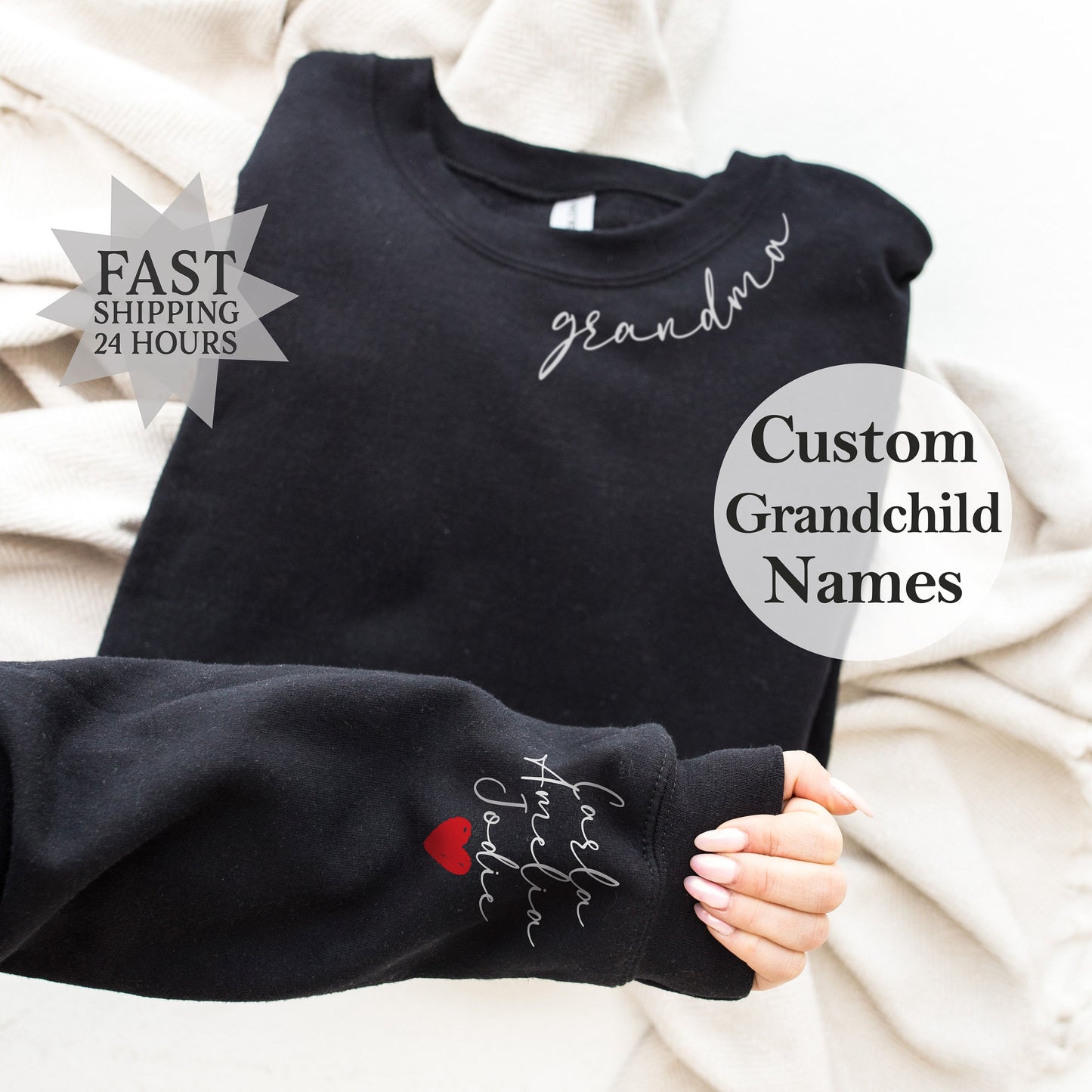 Custom Grandma Sweatshirt, Mothers Day Gift, Gift for Grandmother,Personalized Gifts, Nana Sweatshirt, Custom Sweatshirt, New Grandma Gift