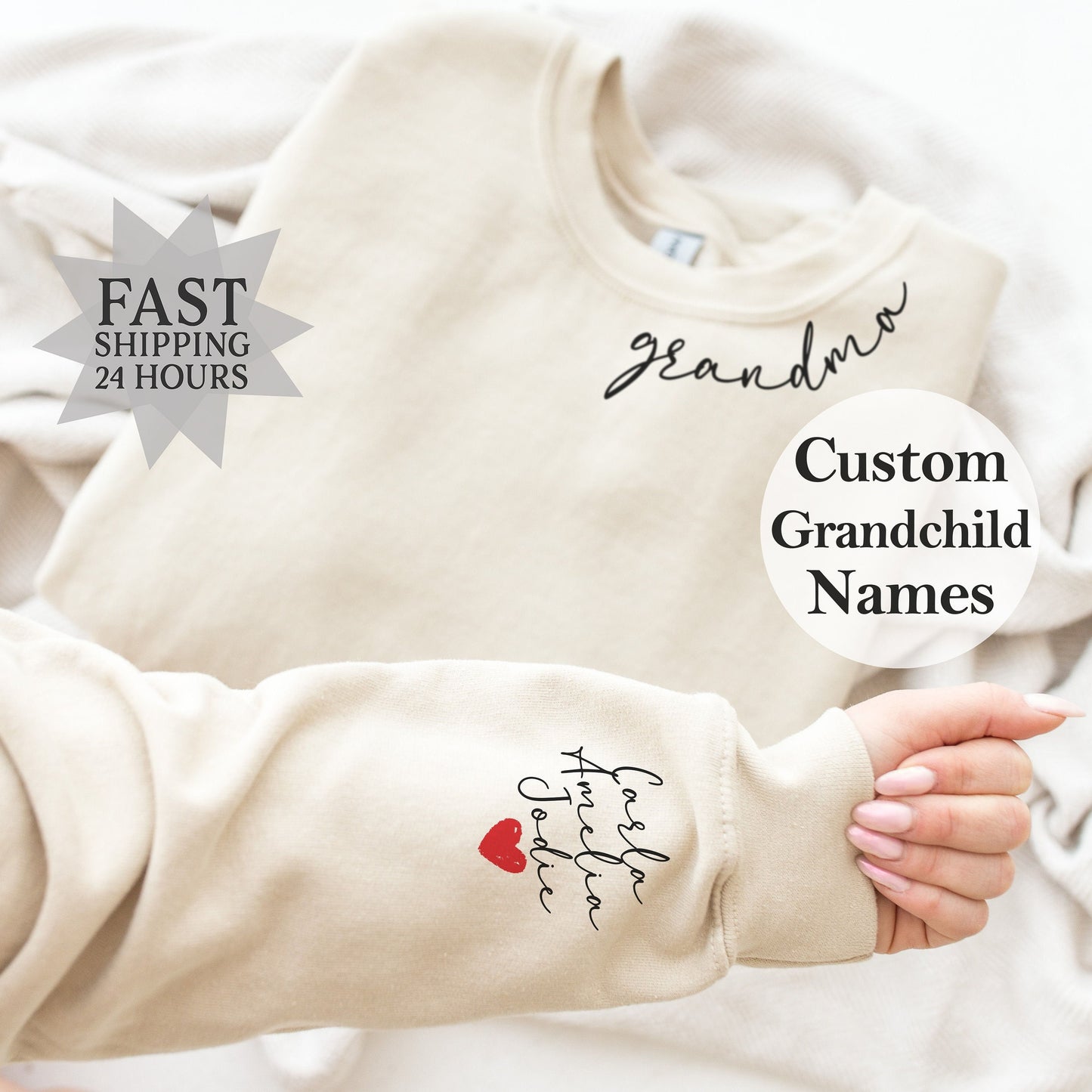 Custom Grandma Sweatshirt, Mothers Day Gift, Gift for Grandmother,Personalized Gifts, Nana Sweatshirt, Custom Sweatshirt, New Grandma Gift