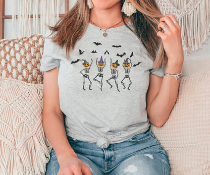 Dancing Skeleton Shirt, Pumpkin Shirt, Skeleton Shirt, Halloween Shirt, Dancing Skeleton Tshirt, Halloween Gift,Gift for Her