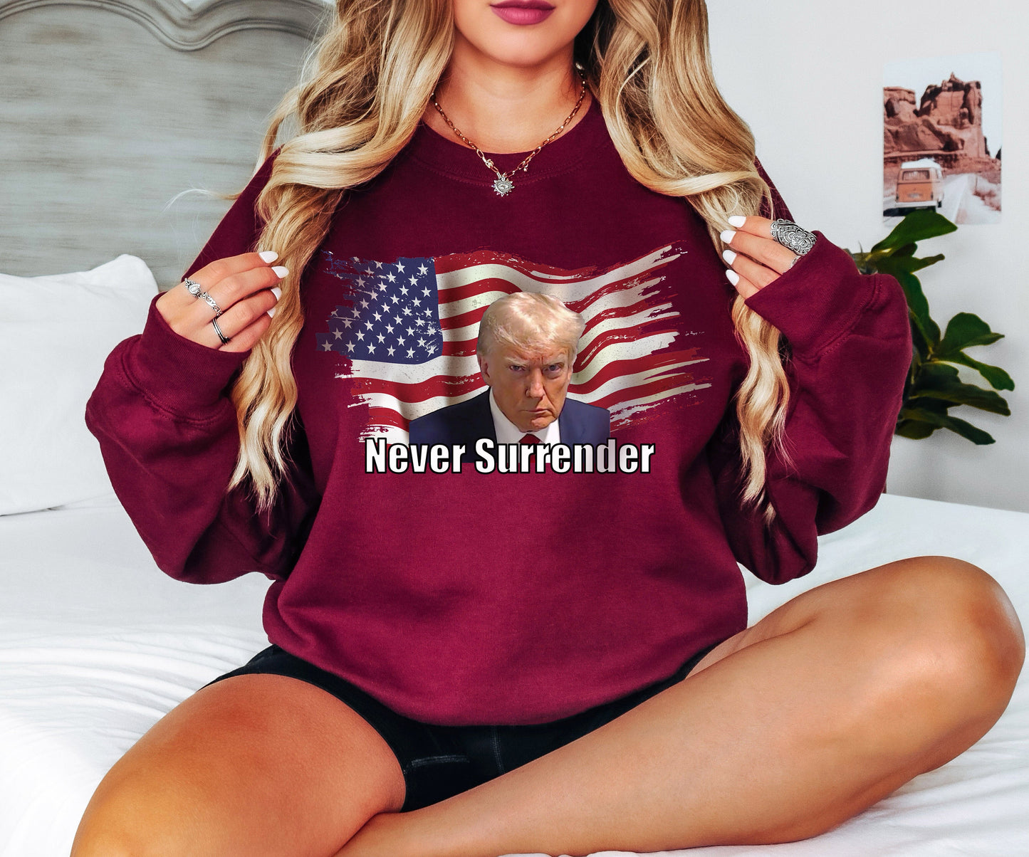 Never Surrender Sweatshirt, Trump Sweatshirt, Trump Not Guilty Hoodie,Trump Election Sweatshirt,Never Surrender Hoodie,Trump Election Hoodie