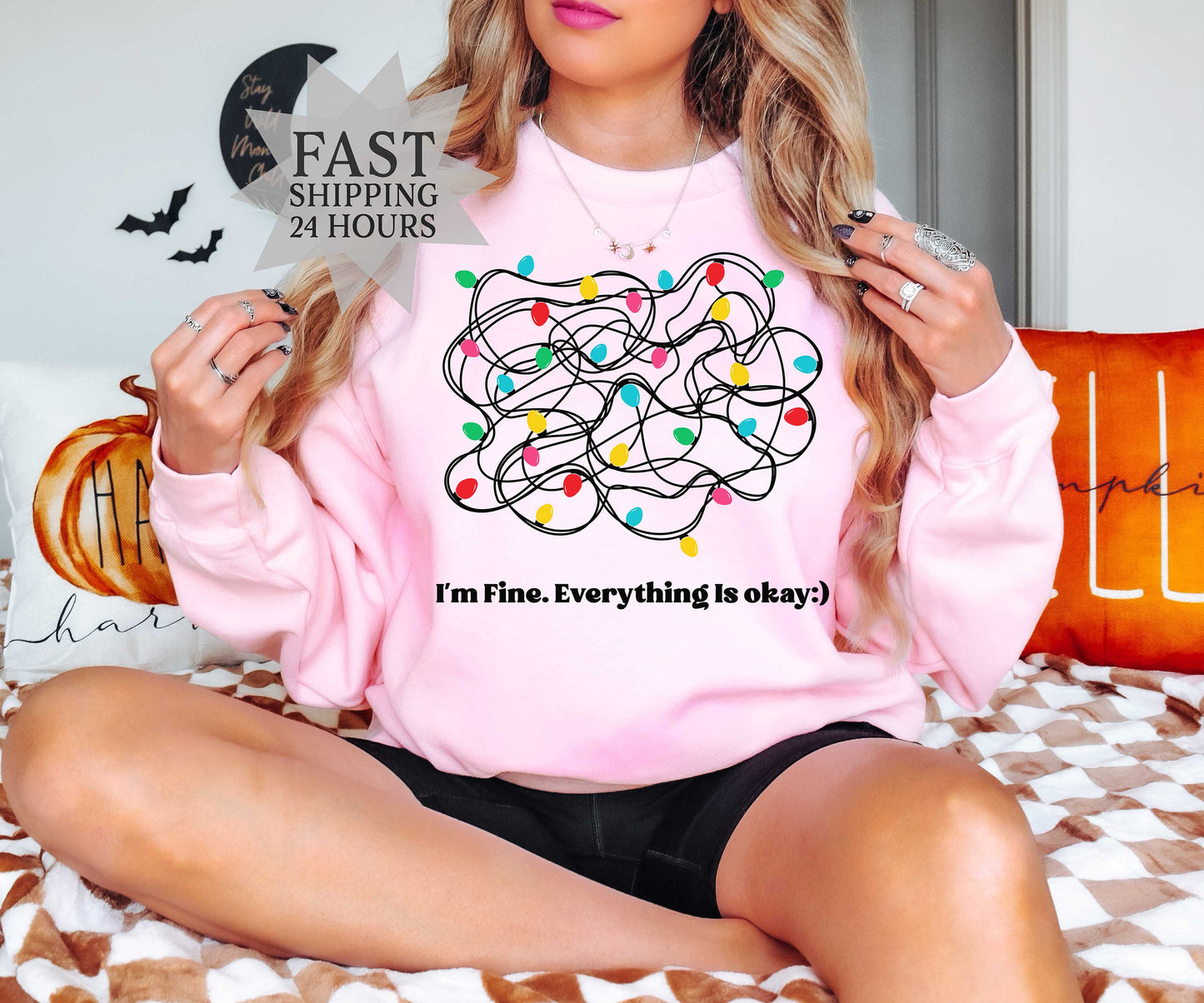 I'm Fine Everything Is Fine Sweatshirt, Christmas Sweatshirt, Christmas Hoodie, Funny Hoodie, Funny Gift, Christmas Gift, Gift for Her