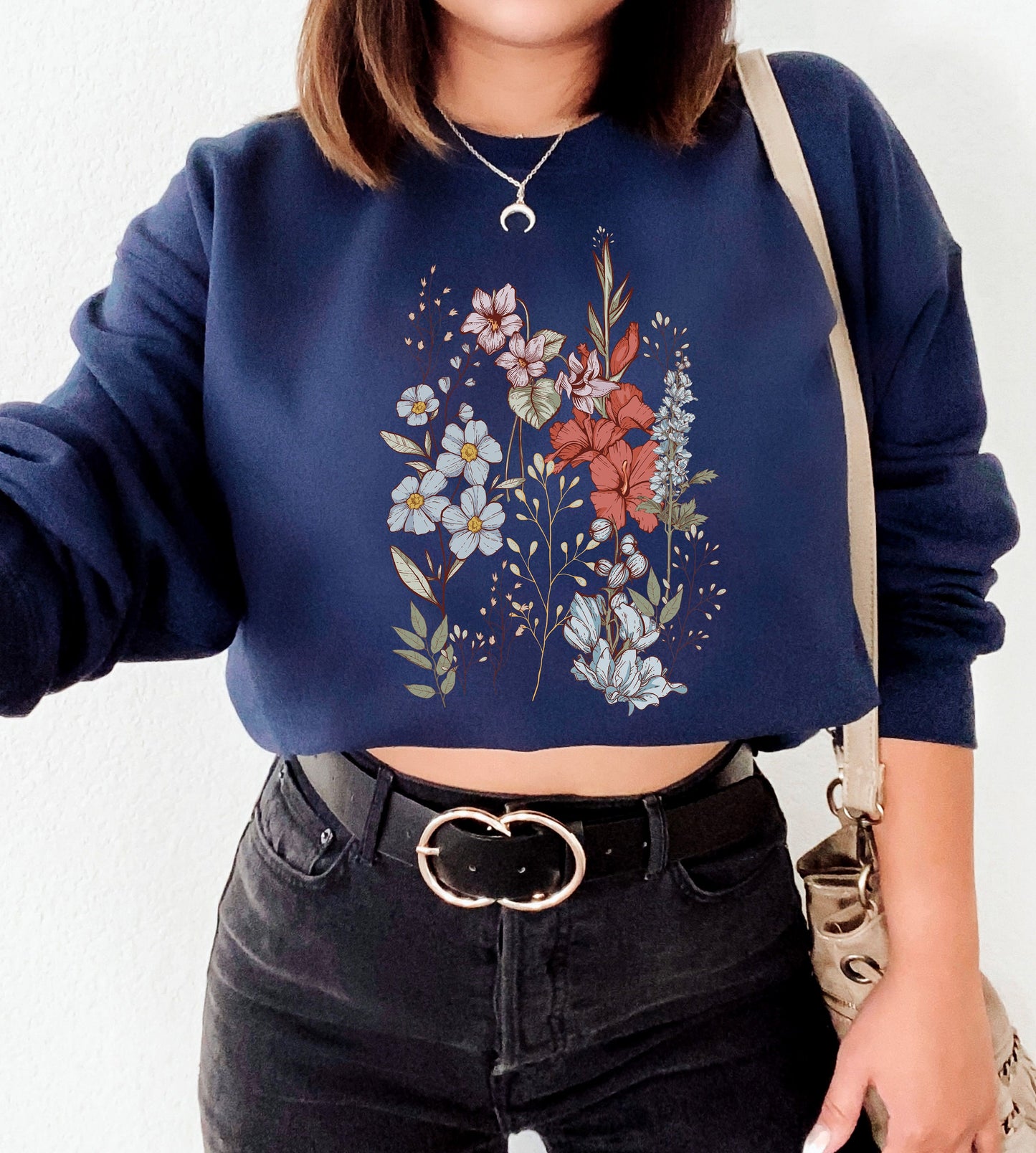 Pressed Flowers Sweatshirt,Flower Sweatshirt,Wildflowers Sweatshirt,Girlfriend Gift,Botanical Hoodie,Flower Girl Gift