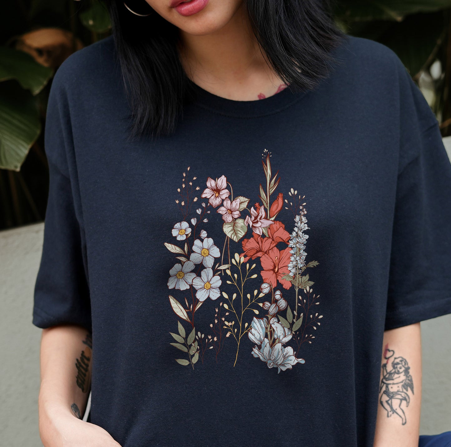 Pressed Flowers Tshirt, Wildflowers Shirt, Flower Girl Shirt, Shirt, Flower Shirt, Botanical Shirt, Flower Girl Gifts