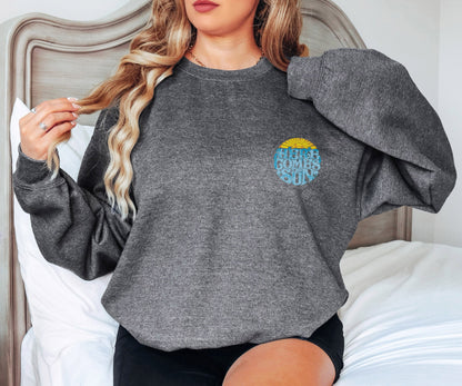 Here Comes The Sun Sweatshirt, Summer Sweatshirt, Sunset Summer Hoodie,Beach Hoodie,Gift for Her,Girlfriend Gift,Summer Gift,Sun Sweatshirt