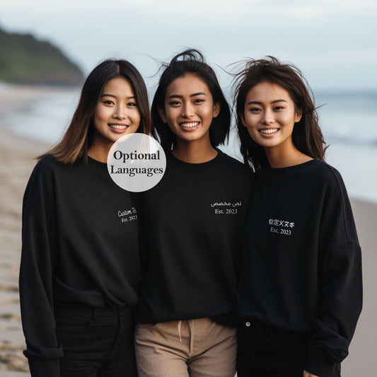 Custom Language Sweatshirt, Custom Text Sweatshirt, Language hoodie,Personalized Gifts, Custom Text,Gift for Men,Custom Gifts,Gift for Women