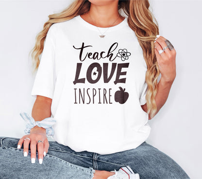 Teach Love Inspire Tshirt, Teach Shirt, Teacher Gifts, Teacher Tshirt, Teacher Gift, Back to School Gift, Teacher Shirt, Love Shirt