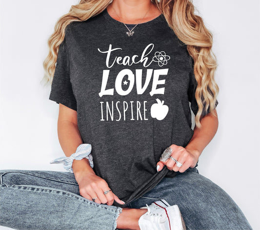Teach Love Inspire Tshirt, Teach Shirt, Teacher Gifts, Teacher Tshirt, Teacher Gift, Back to School Gift, Teacher Shirt, Love Shirt