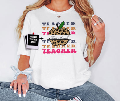 Custom Teacher Tshirt, Apple Teacher Shirt, Personalized gifts, Custom Tshirt, Teacher Gifts, Teacher Shirt, Custom Gift, Apple Shirt