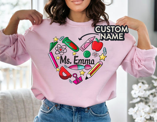 Custom Teacher Sweatshirt, Custom Hoodie,Personalization Gifts, Teacher Gifts, Custom Gift,Teacher Gift,Teacher Sweatshirt,Teachers Day Gift