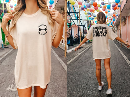 Everything Hurts and I'm Hungry Tshirt, Weightlifter Gift, Gym Tshirt, Work Out Tshirt, Funny Workout Shirt, Gift for Her, Gift for Him