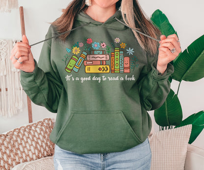 It's a Good Day to a Read Book Sweatshirt,Teacher Sweatshirt,Bookish Sweatshirt,Book Lover Gift,Teacher Gifts, Book Sweatshirt,Flower Hoodie