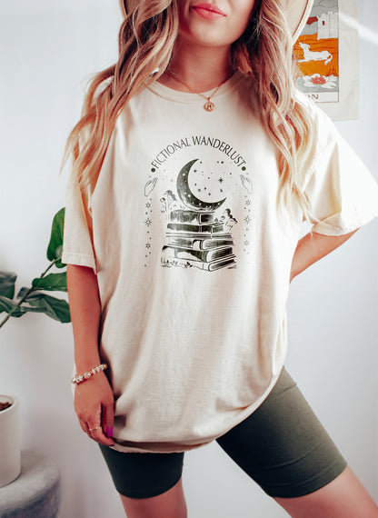 Fictional Wanderlust Tshirt,Poet Shirt,Literary Shirt,Bookish Shirt,Book Lover Shirt,Author Shirt,Book Shirt,Book Lover Gift,Bookcore Shirt