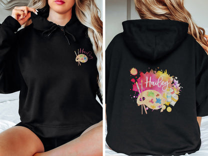 Custom Paint Pallette Sweatshirt, Personalized Gifts, Artist Hoodie, Custom Sweatshirt, Art Sweatshirt, Art Teacher Gift, Custom Gift
