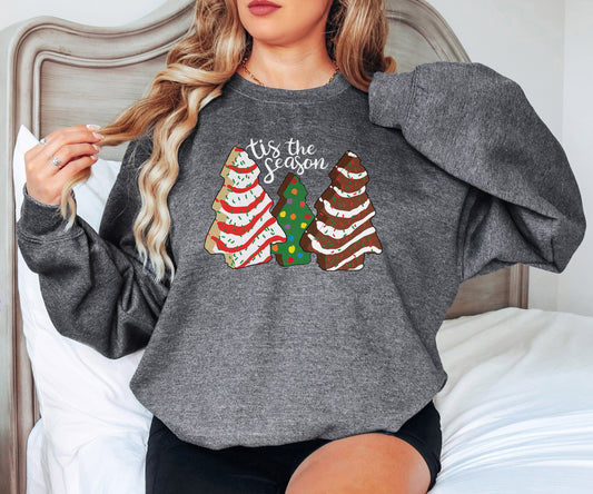 Tis the Season Sweatshirt, Christmas Tree Hoodie, Christmas Gifts, Christmas Sweatshirt,  Christmas Sweatshirt, Christmas Cake Hoodie