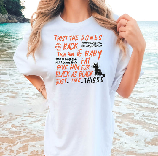Twist The Bones Tshirt, Black Cat Shirt, Halloween Shirt, Halloween Gift, Black Cat Gift, Halloween Gift, Halloween T shirt, Gift for Her