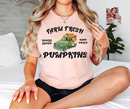 Farm Fresh Pumpkin Tshirt, Fall Shirt, Pumpkin Shirt, Farmer Shirt, Fall Gift, Pumpkin Patch Shirt, Farm Gift, Fall Gift, Thanksgiving Gift