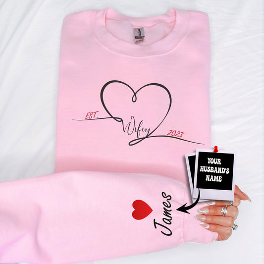 Custom Wifey Sweatshirt, Personalized Gifts, Wife Gift, Wifey Sweatshirt, Custom Gifts, Custom Sweatshirt, Wife Sweatshirt, Wedding Gift