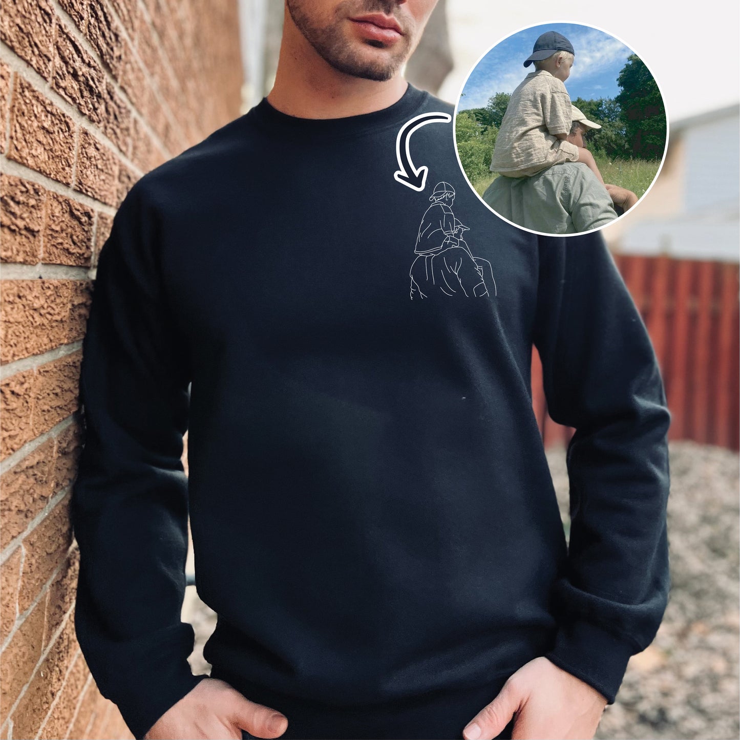 Custom Dad Portrait Sweatshirt, Dad Sweatshirt, Personalization Gifts, Fathers Day Gift, Portrait Hoodie, Gift for Dad, Custom Sweatshirt