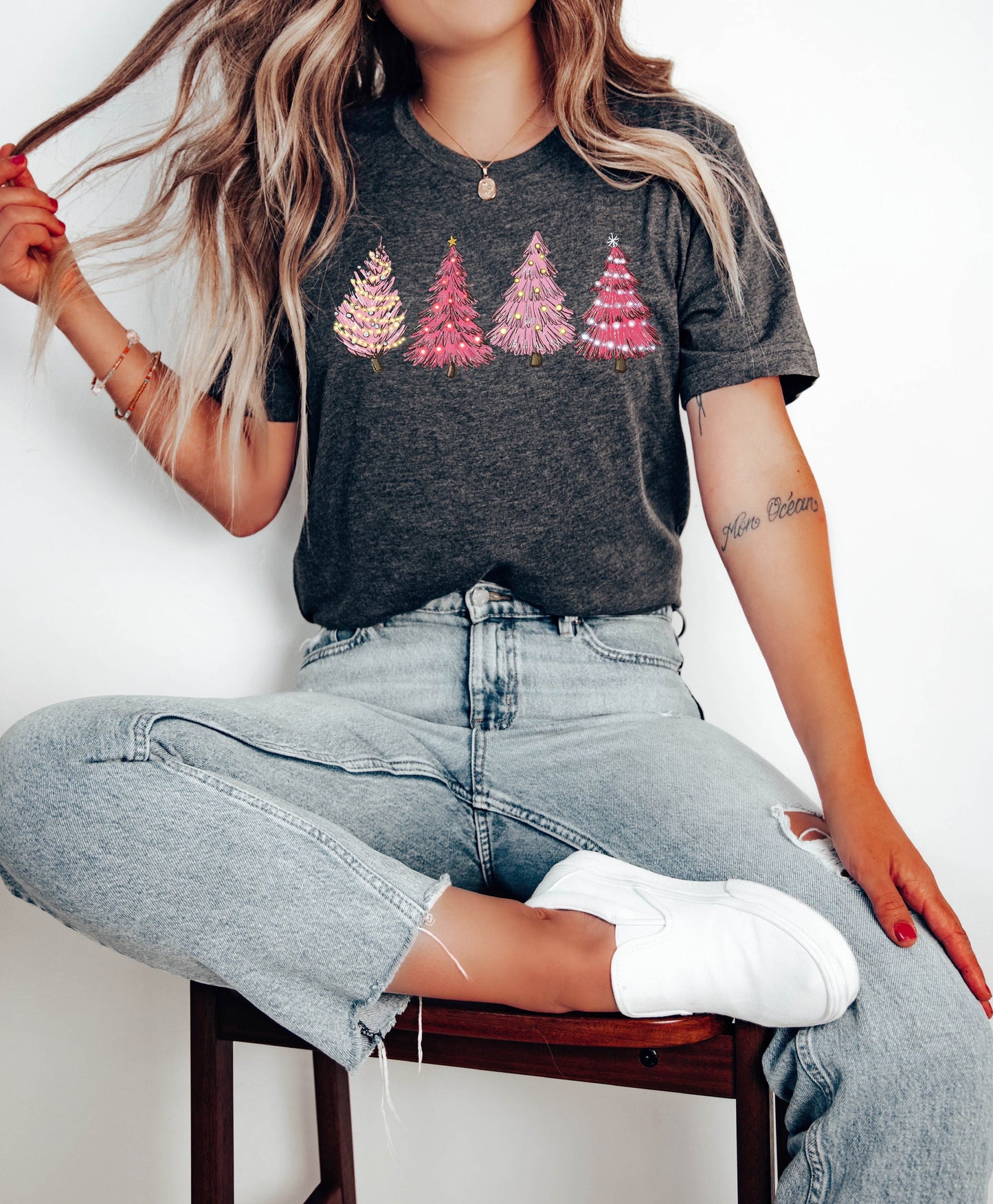 Christmas Trees Shirt, Christmas Tee, Christmas Gift, Holiday Gift, Cute Christmas Shirt, Christmas Shirt, Pink Christmas Trees Shirt