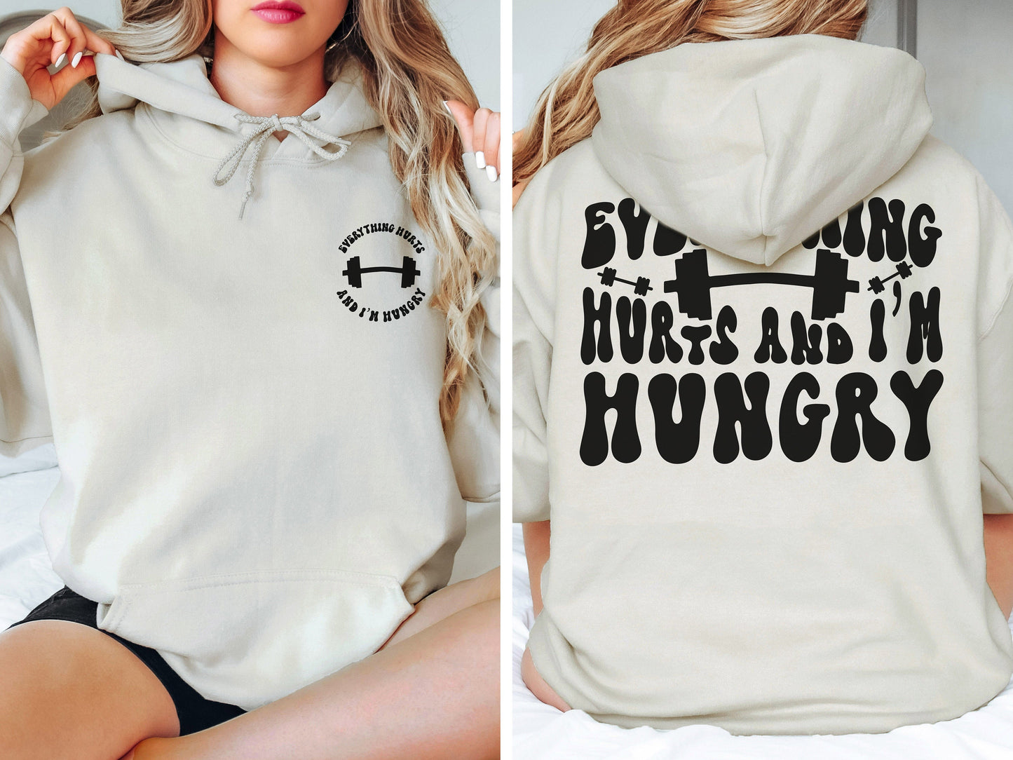 Everything Hurts and I'm Hungry Sweatshirt,Funny Sweatshirt,Work Out Sweatshirt,Weightlifter Gift,Gym Sweatshirt,Workout Hoodie,Gift for Her