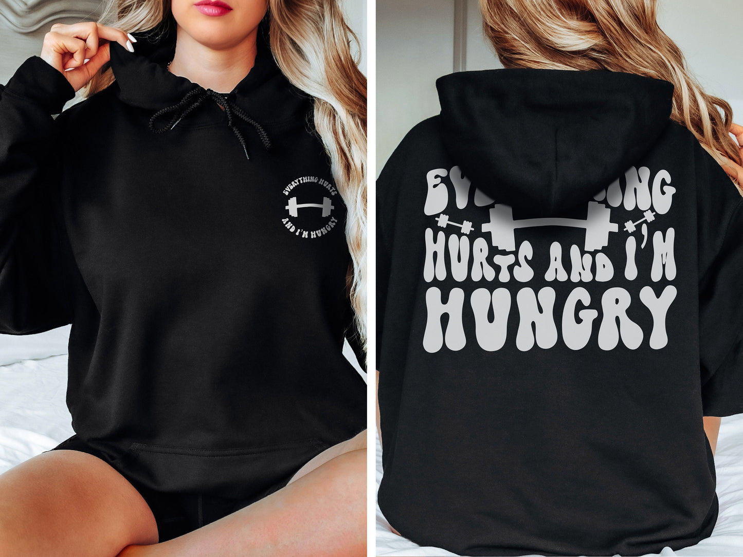 Everything Hurts and I'm Hungry Sweatshirt,Funny Sweatshirt,Work Out Sweatshirt,Weightlifter Gift,Gym Sweatshirt,Workout Hoodie,Gift for Her