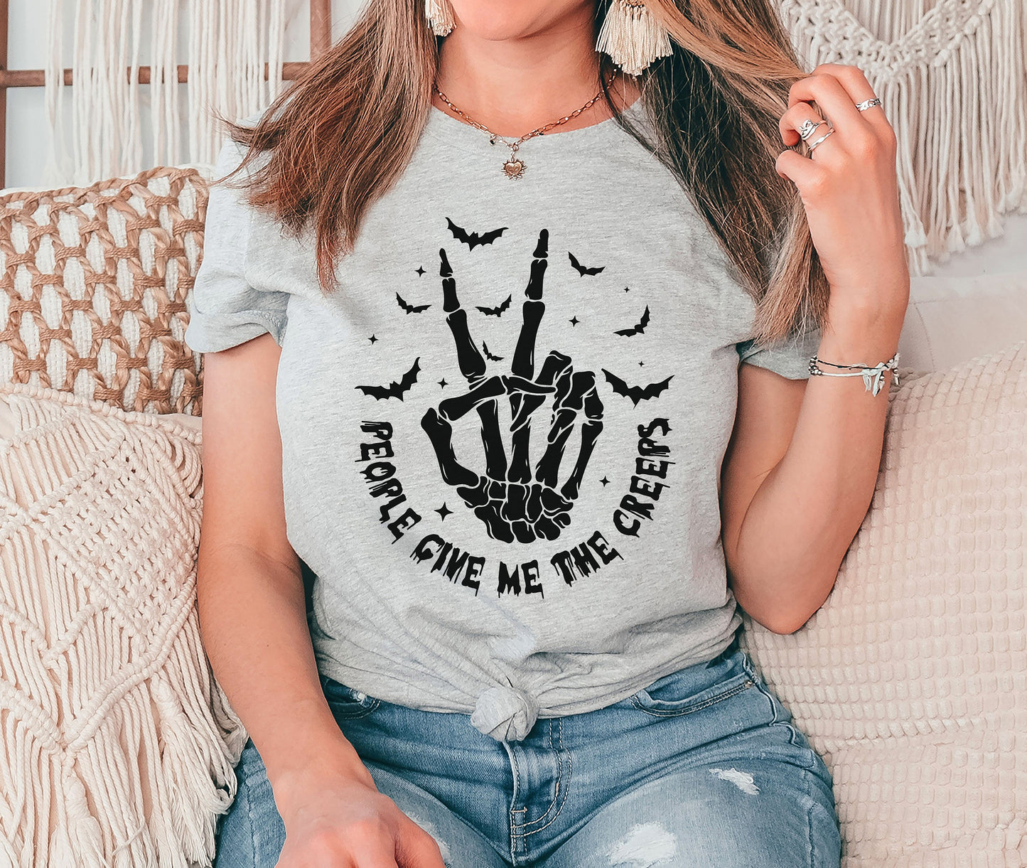 People Give Me The Creeps Tshirt, Funny Halloween Shirt,Skeleton Shirt,Halloween Gift,Skeleton Hand Shirt, Halloween Shirt, Halloween Gifts