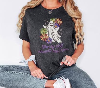 Ghouls Just Wanna Have Fun Tshirt, Cute Ghost Shirt, Halloween Shirt, Ghost Shirt, Flower Shirt, Halloween Gifts, Shirt