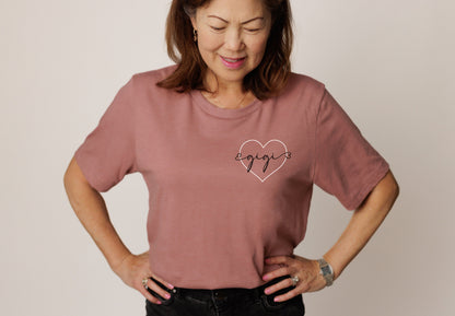 Gigi Heart Tshirt, Grandma Shirt, Mothers Day Gift, Gigi Shirt, Grandma Gift, Grandma Shirt, Gift from Grandchild, Gift for Her