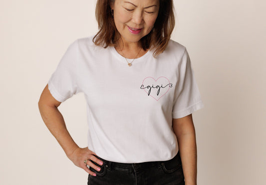 Gigi Heart Tshirt, Grandma Shirt, Mothers Day Gift, Gigi Shirt, Grandma Gift, Grandma Shirt, Gift from Grandchild, Gift for Her