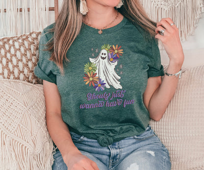 Ghouls Just Wanna Have Fun Tshirt, Cute Ghost Shirt, Halloween Shirt, Ghost Shirt, Flower Shirt, Halloween Gifts, Shirt