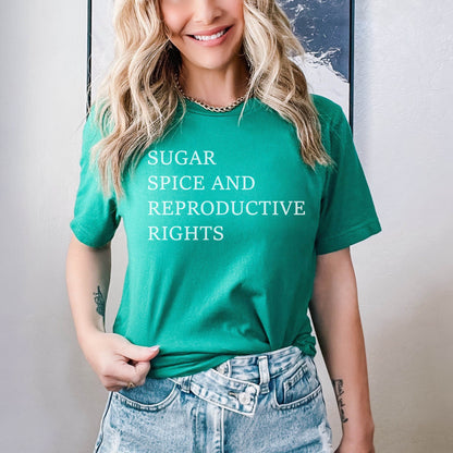 Sugar Spice and Reproductive Rights Tshirt, Human Rights Shirt, Feminist Shirt, Womens Rights Gift, Liberal Feminist Shirt, Gift for Women