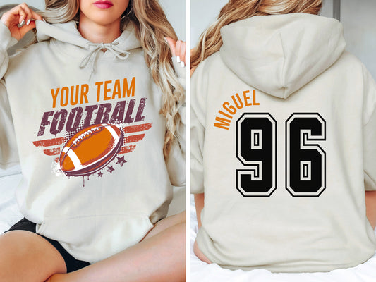 Custom Football Sweatshirt, Personalized Gifts, Football Sweatshirt, Game Day Hoodie, Football Team Sweatshirt,Custom Sweatshirt,Custom Gift