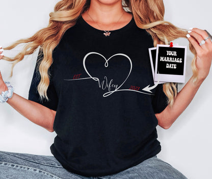 Custom Wifey Tshirt, Wedding Shirt, Anniversary Tee, Gift From Husband, Personalized Gifts, Bridal Shower Gift, Bride Shirt, Custom Gift