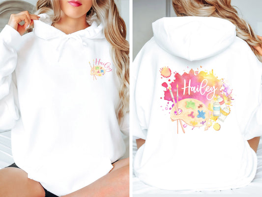 Custom Paint Pallette Sweatshirt, Personalized Gifts, Artist Hoodie, Custom Sweatshirt, Art Sweatshirt, Art Teacher Gift, Custom Gift