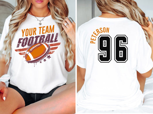 Custom Football Tshirt,Personalized Gifts,Football Shirt,Game Day Shirt, Football Team Shirt, Custom Shirt, Football Gifts, Custom Gifts