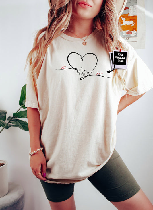 Custom Wifey Tshirt, Wife Shirt, Personalized Gifts, Bride Shirt, Wife Gift, Anniversary Tee, Gift From Husband, Custom Gift, Wedding Shirt