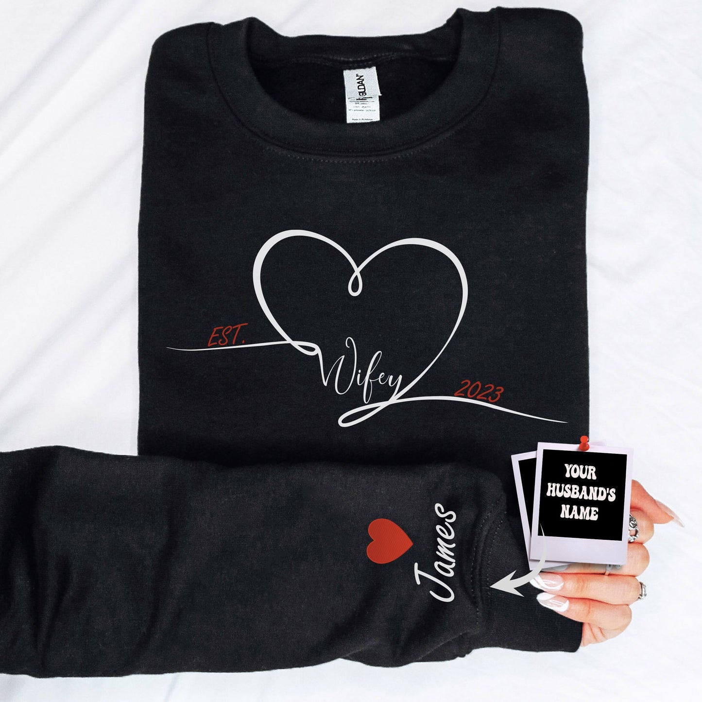 Custom Wifey Sweatshirt, Personalized Gifts, Wife Gift, Wifey Sweatshirt, Custom Gifts, Custom Sweatshirt, Wife Sweatshirt, Wedding Gift