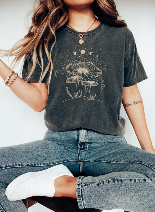 Mushroom Tshirt,  Shirt,Moon Shirt,Gift for Her,Gift for Him, Spiritual Moon Phase, Moon Phases Shirt, Mushroom Shirt,Spiritual Shirt