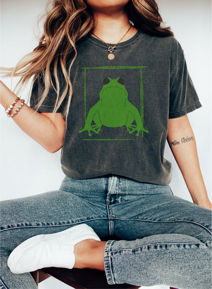 Grumpy Frog Tshirt, Frog Shirt, Christmas Frog Shirt, Frog Lover Gift, Japanese Frog Shirt, Frog Lover Tee,  Art Shirt