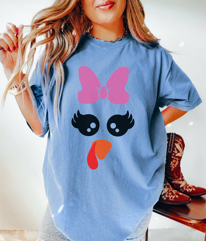 Turkey Tshirt, Thanksgiving Gift, Funny Face Shirt, Thanksgiving Shirt, Cute Turkey Shirt, Turkey Tshirt, Turkey Face Shirt, Gift for Her
