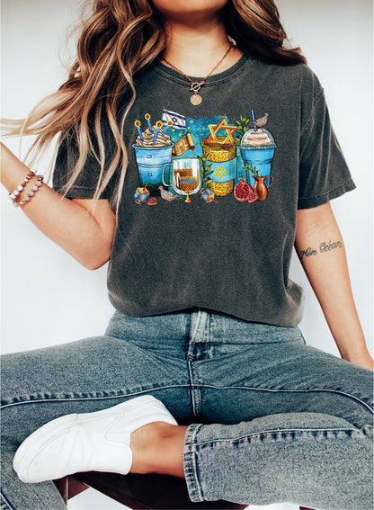 Hanukkah Coffee Shirt, Jewish Coffee Shirt, Gift for Jewish, Coffee Lover Shirt, Happy Hanukkah Shirt, Jewish Shirt, Hanukkah Family Shirt
