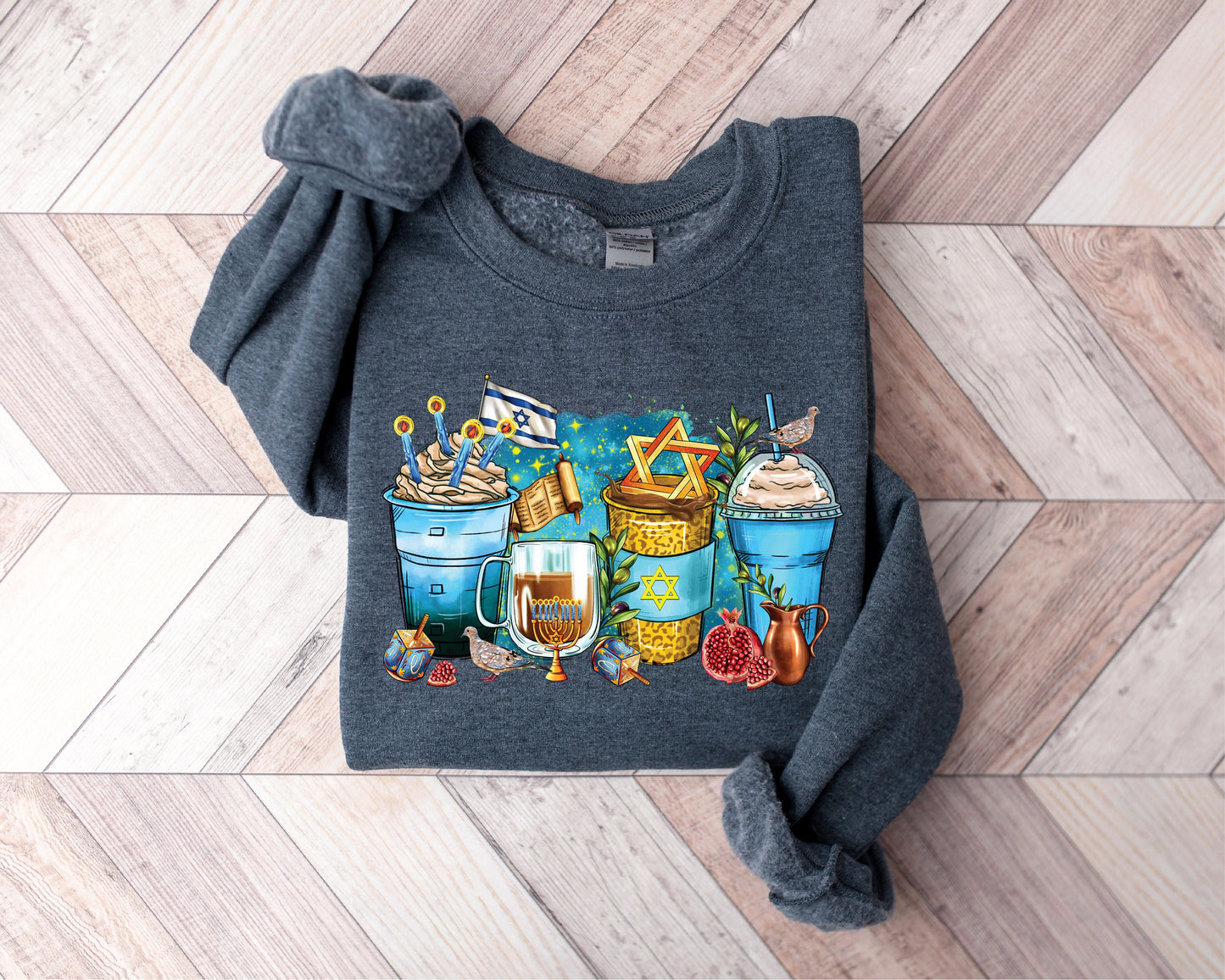 Hannukah Coffee Sweatshirt, Jewish Hoodie, Hannukah Sweatshirt, Hannukah Gift, Jewish Gift, Happy Hanukkah Sweatshirt, Jewish Sweatshirt