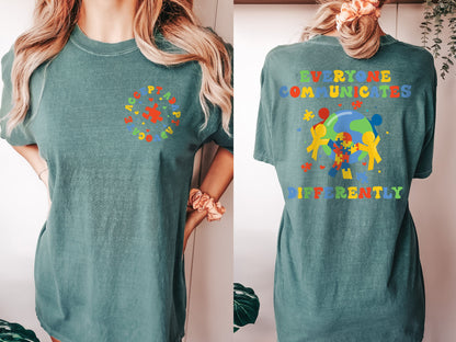 Everyone Communicates Differently Shirt,  Behavior Analyst Shirt, Autism Awareness, Sped Teacher Shirt, Disability Awareness, Autism Shirt