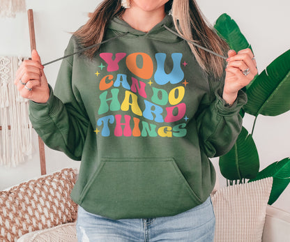 You Can Do Hard Things Sweatshirt,Teacher Life, Special Education Sweatshirt, Gift For Her, School Counselor Hoodie,Inspirational Sweatshirt