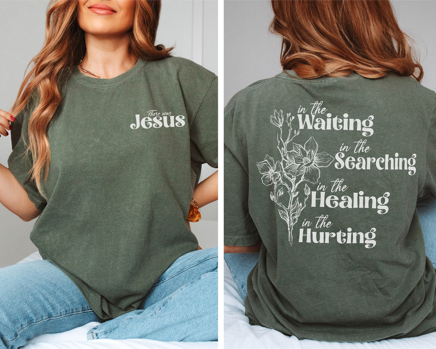 There was Jesus Tshirt,  Christian Shirt, Jesus Shirt, Religious Gift, Bible Verse Shirt, Christian Gift, Religious Shirt, Floral Shirt