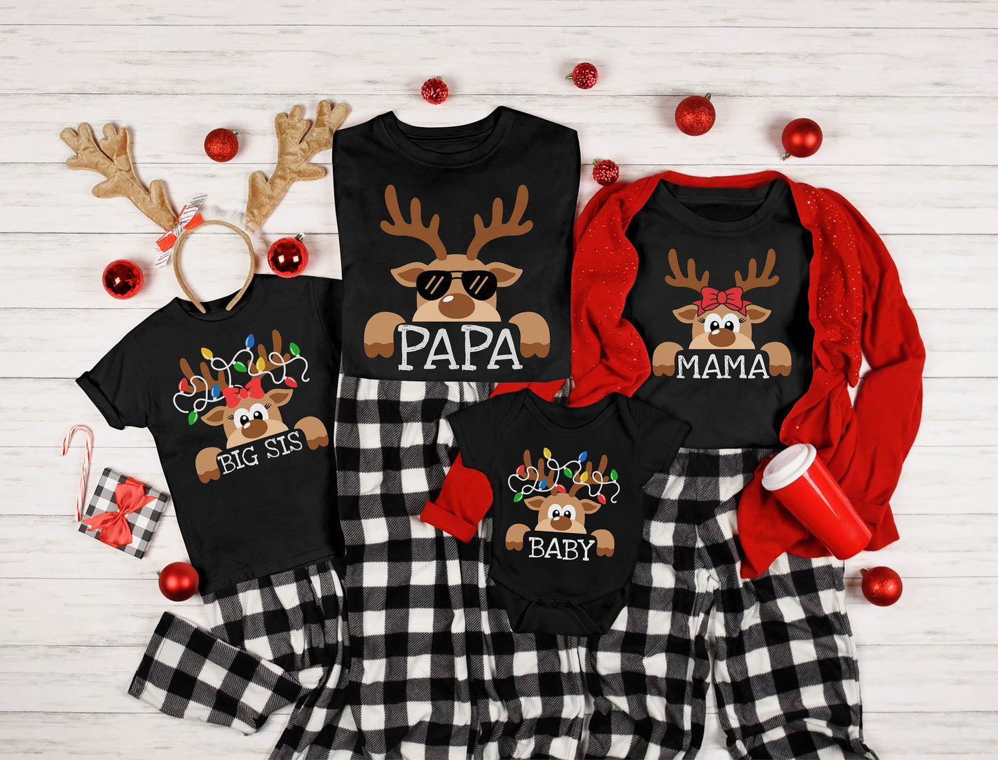 Custom Christmas Reindeer Tshirt, Custom Shirt,  Christmas Shirt, Christmas Family Shirt, Personalized Gifts, Christmas Gifts, Gift for Her