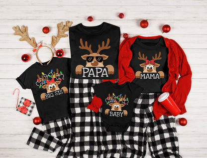 Custom Christmas Reindeer Tshirt, Custom Shirt,  Christmas Shirt, Christmas Family Shirt, Personalized Gifts, Christmas Gifts, Gift for Her