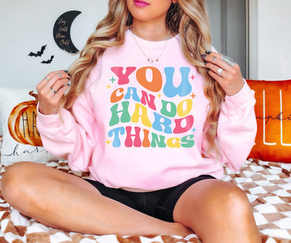 You Can Do Hard Things Sweatshirt,Teacher Life, Special Education Sweatshirt, Gift For Her, School Counselor Hoodie,Inspirational Sweatshirt