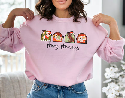 Merry Christmas Sweatshirt, Happy Cat Year Hoodie, Cat Sweatshirt, Christmas Gifts, Cat Lover Gift, Cat Mom Gift, Christmas Sweatshirt